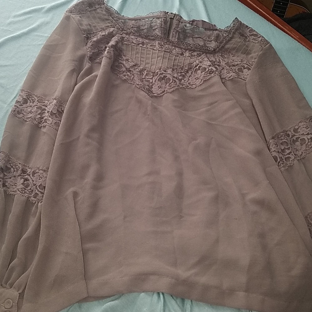 gray lace blouse